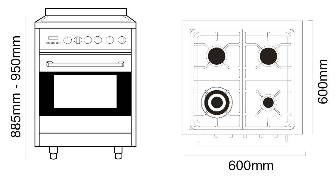 AR 600-LEG dimensions